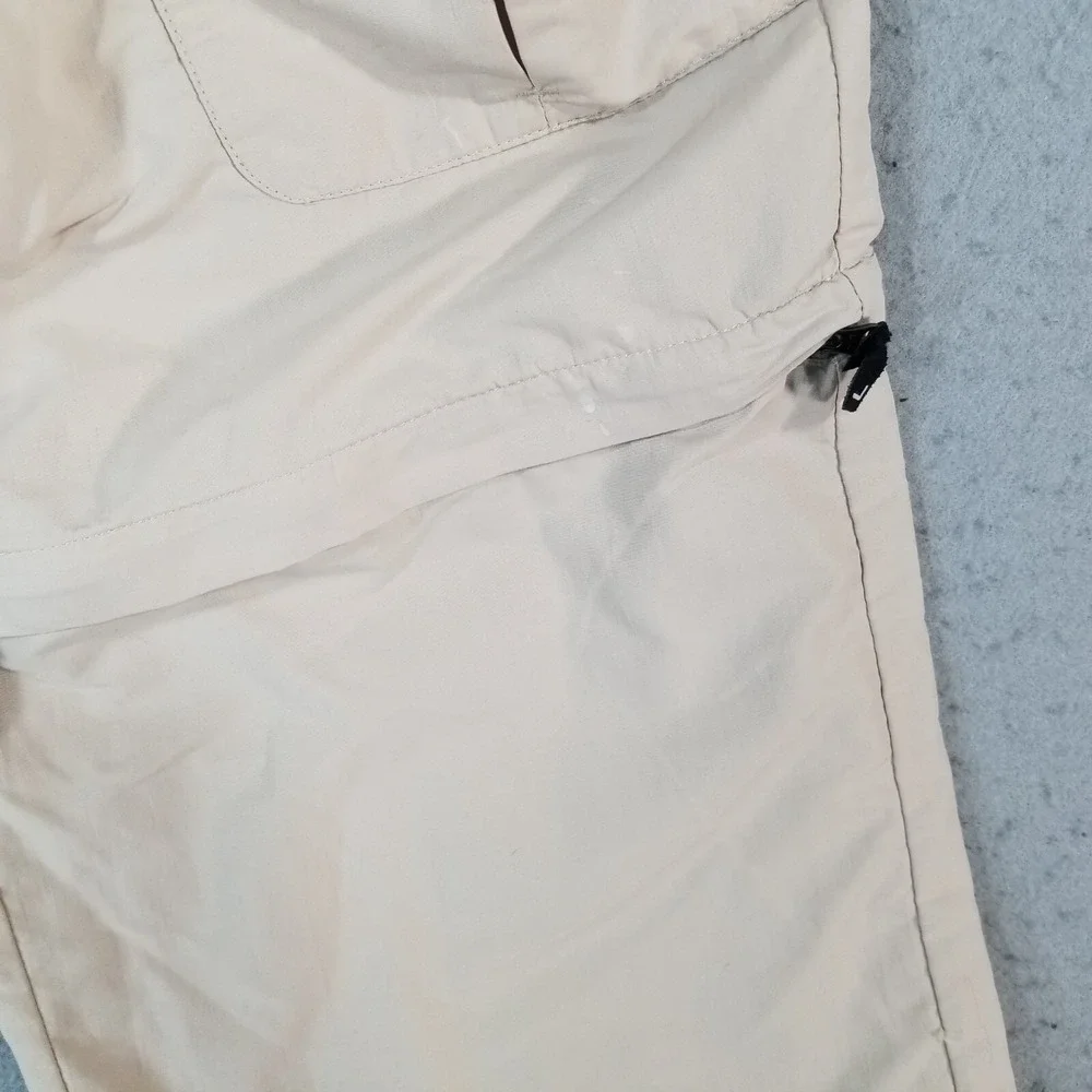 LL Bean Convertible Cargo Pants Mens L Beige Nylon‎ Hiking Shorts Outdoor